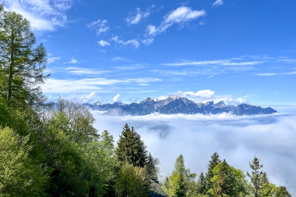 Le château de Chillon par les hauts