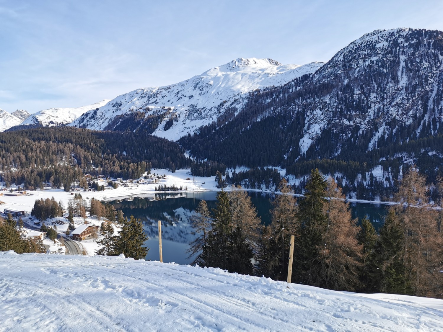 Vue au-dessus de Meierhof sur le lac de Davos. Photo: Andreas Staeger