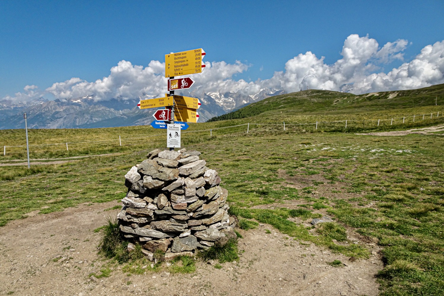 Impossible de se perdre au Col du Gibidum. Photo: Pascal Bourquin