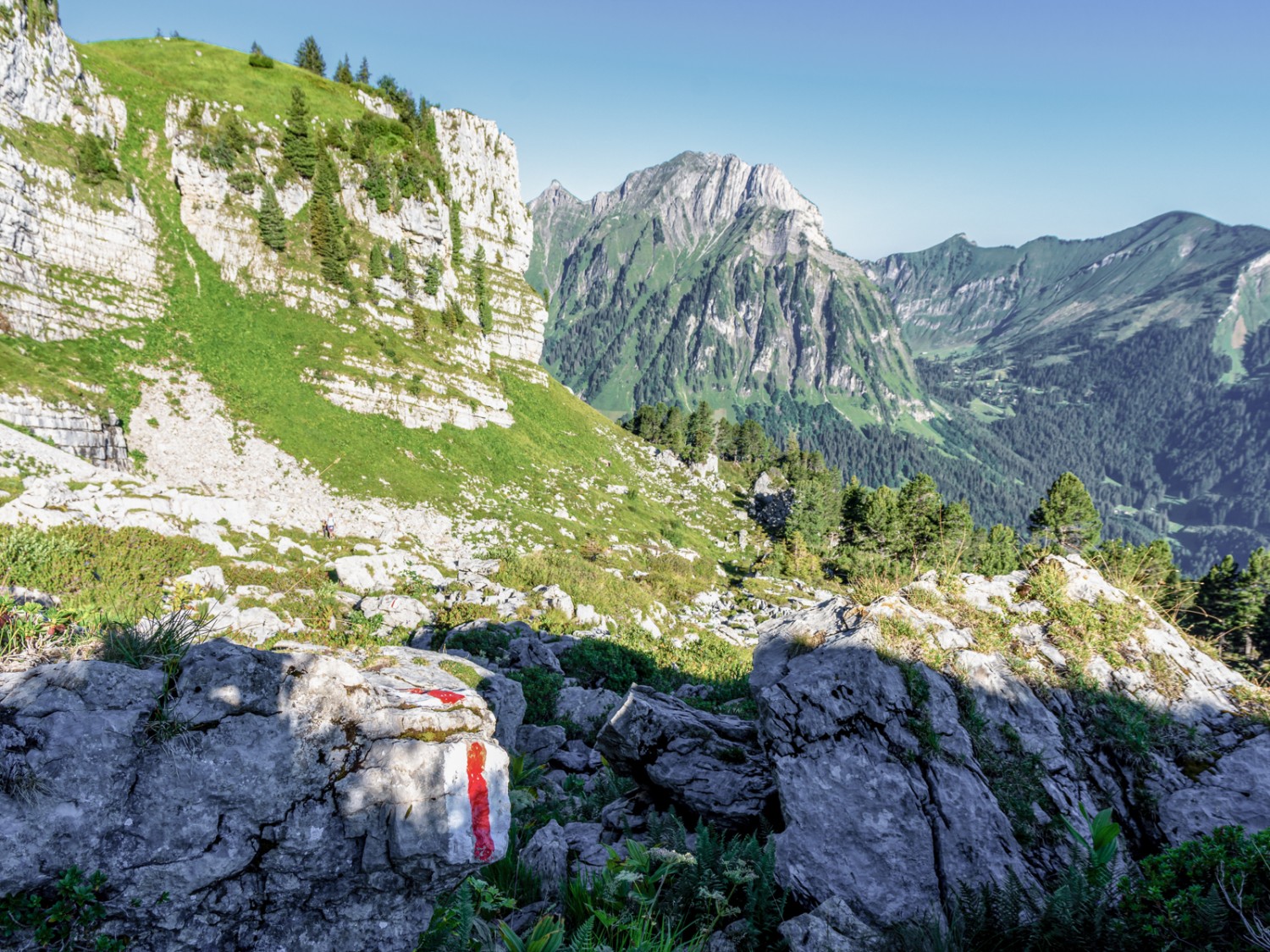 Le chemin de randonnée de montagne est bien indiqué. Photo: Franz Ulrich