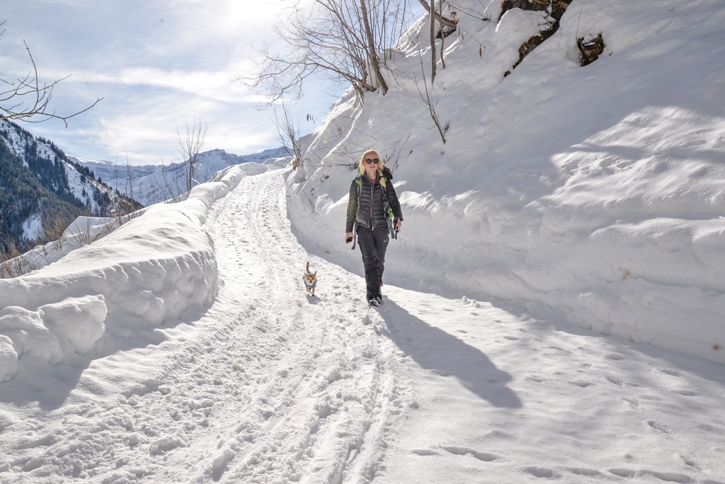 C’est parti! Le chemin de randonnée hivernale est bien aménagé. Photo: Randy Schmieder