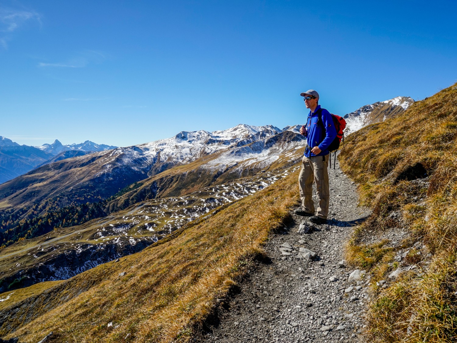 Peu avant le Col de la Strela avec, en toile de fond, le Piz Ela. Photo: Fredy Joss