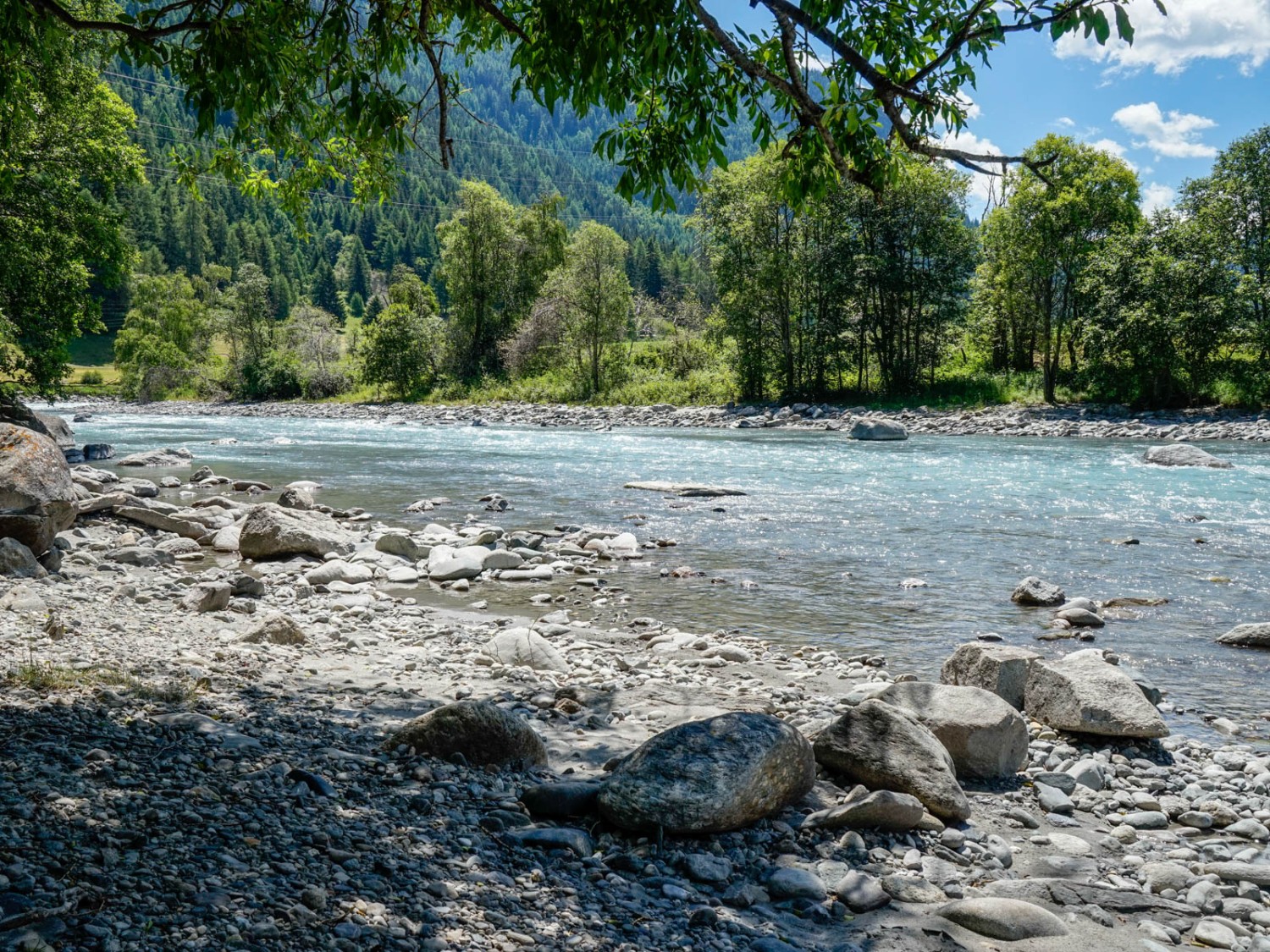 Des bancs de graviers invitent à la détente sur les rives de l’Inn. Photo: Fredy Joss