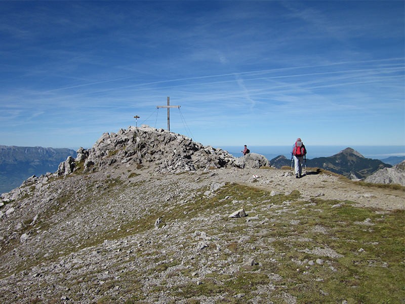 Sur le dernier sommet, l’Augstenberg, qui est aussi le plus élevé de la randonnée. Photos: Maria Zachariadis