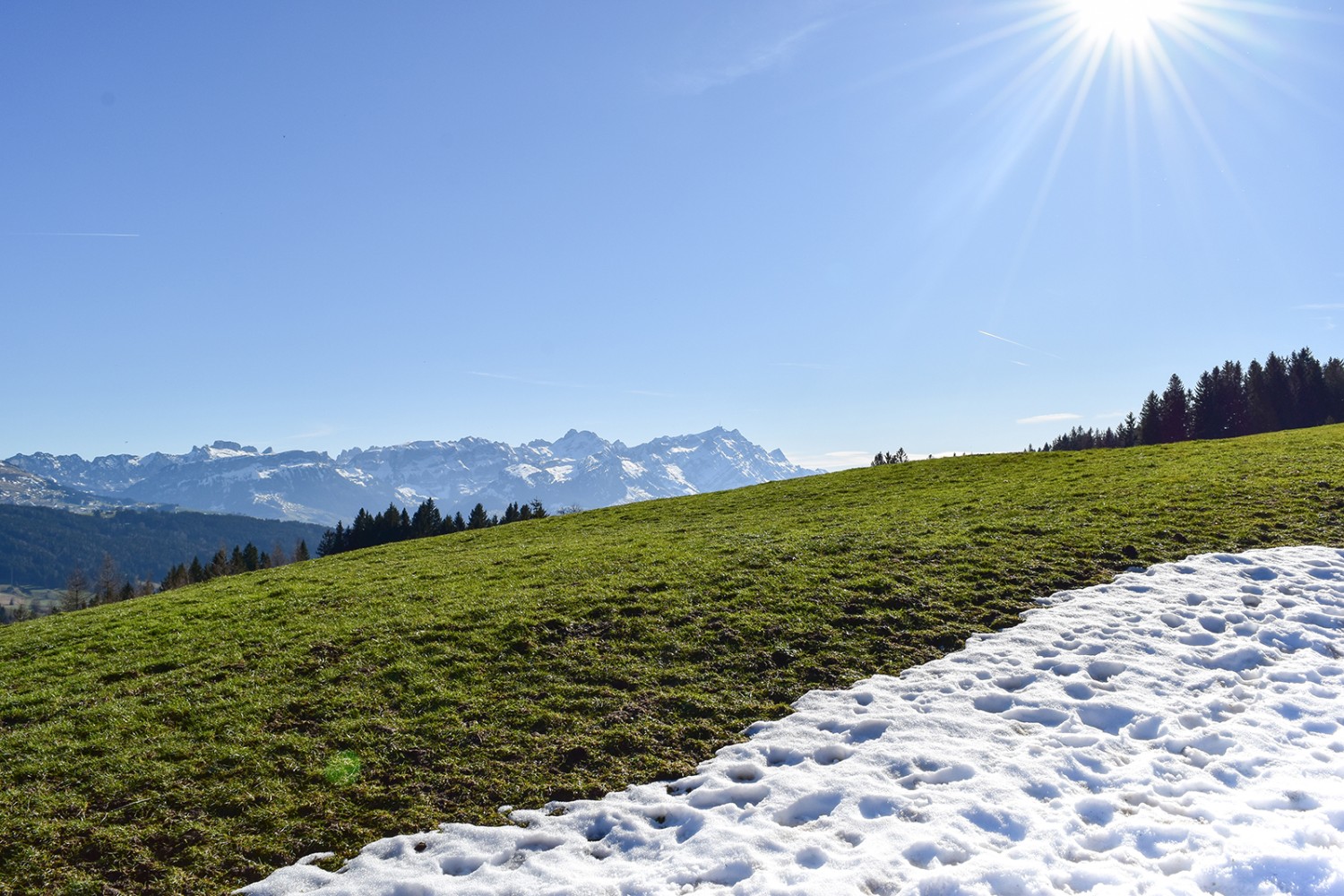 Vue sur l’Alpstein depuis Gäbris. Photos: Nathalie Stöckli