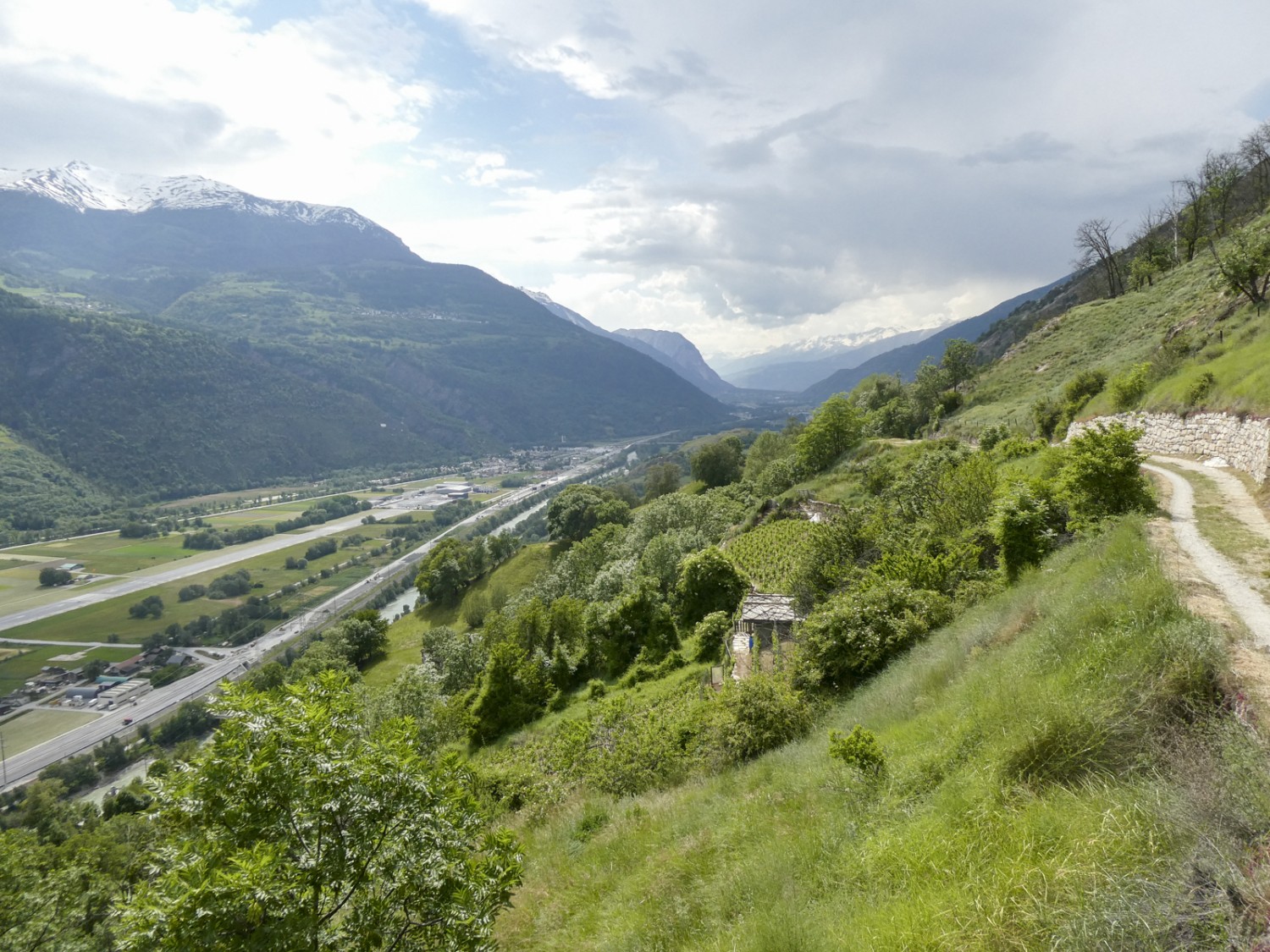 Vue sur la vallée du Rhône peu avant Ausserberg. Photo: Rémy Kappeler