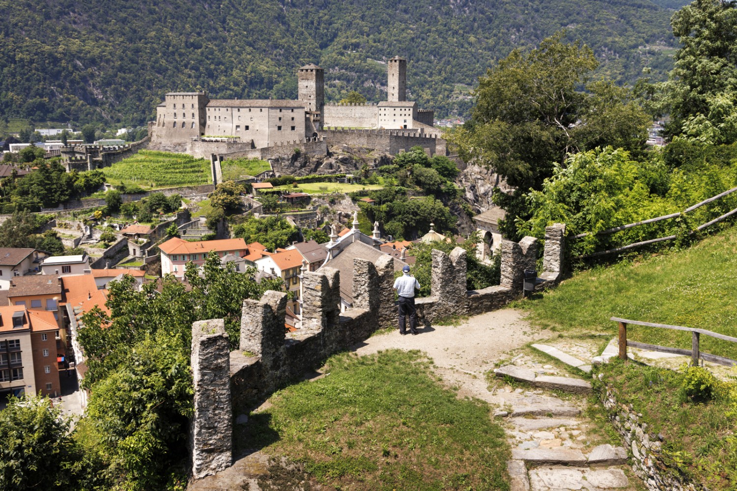 Depuis 2020, les trois châteaux de Bellinzone sont inscrits au patrimoine mondial culturel de l’Unesco.Photo: Severin Nowacki