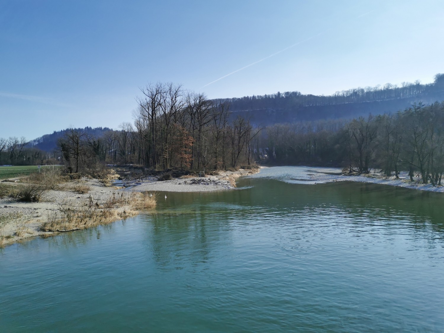 Au niveau du barrage d’Erlinsbach, l’Aar se sépare en plusieurs bras. Photo: Andreas Staeger.