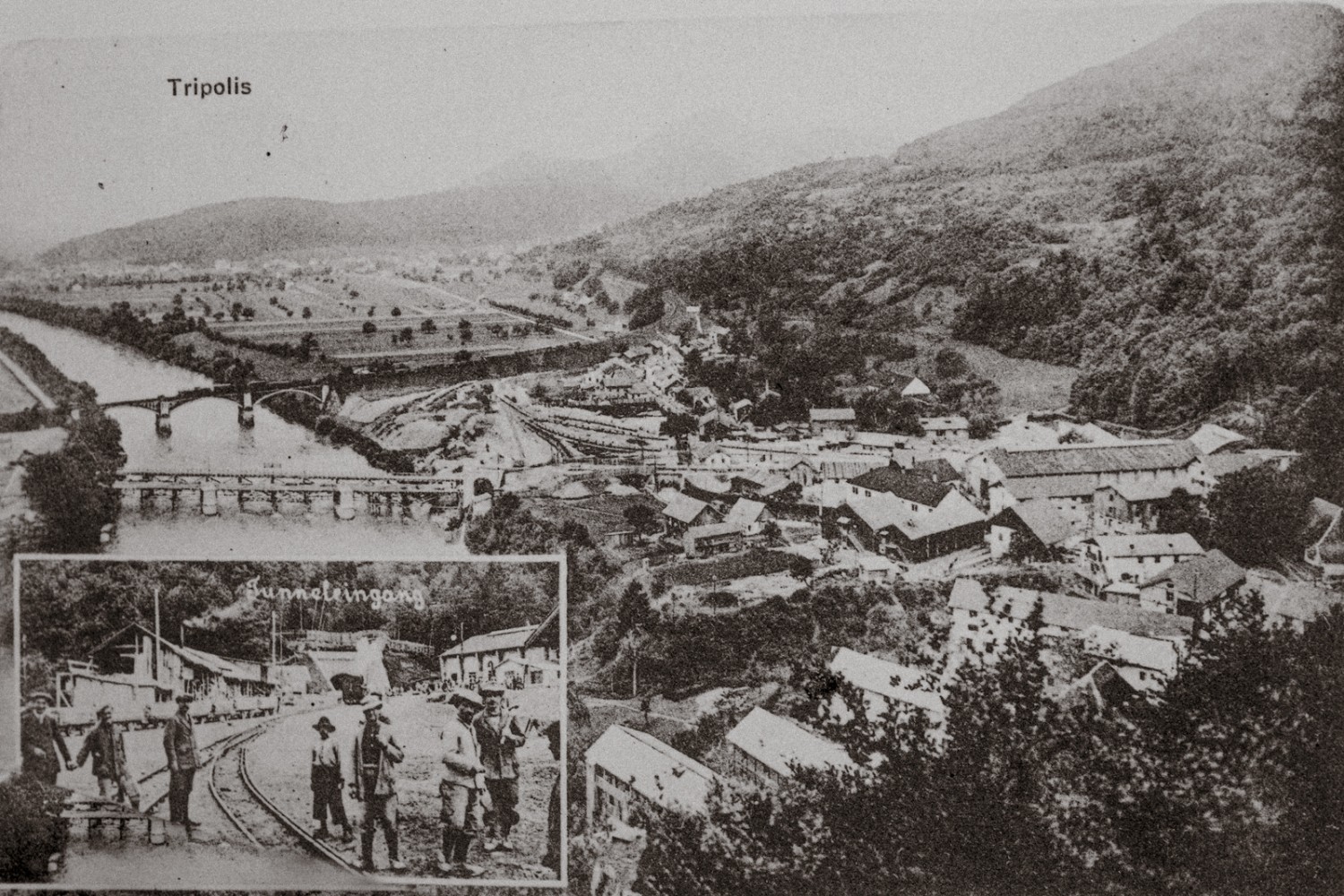 Seuls le nom d’une rue et une photographie sur le sentier didactique ferroviaire rappellent Tripoli, l’ancien village du tunnel près de Trimbach. Photo: Iris Kürschner