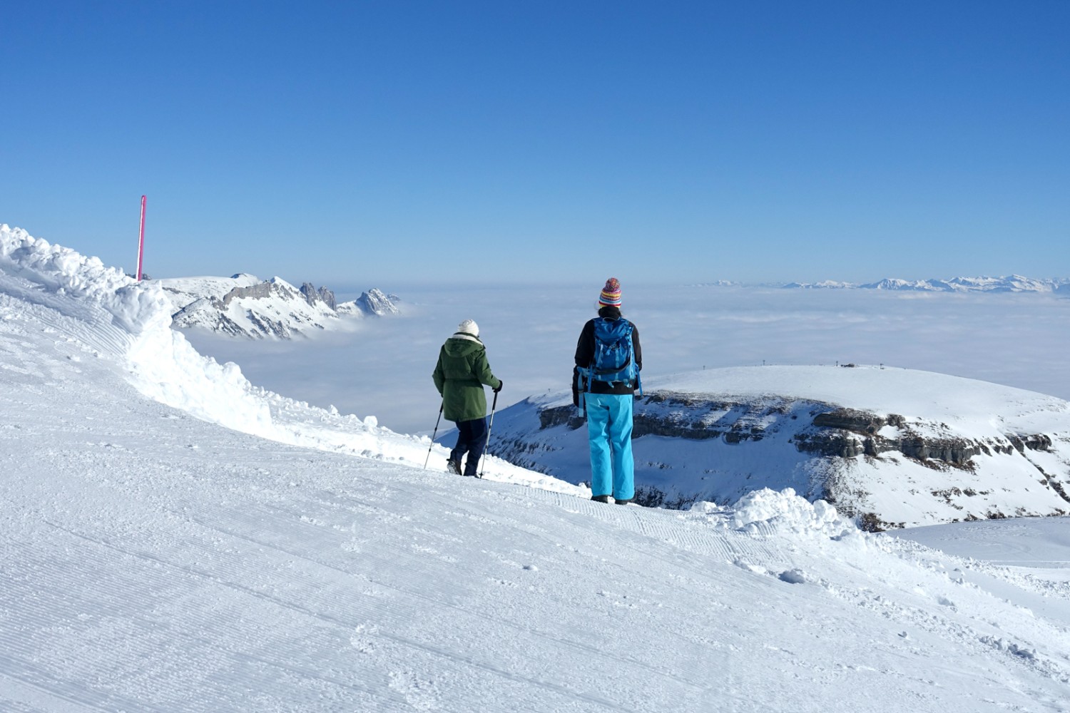 Vue vers l'est avec le Gamserrugg. Photo : Christiana Sutter