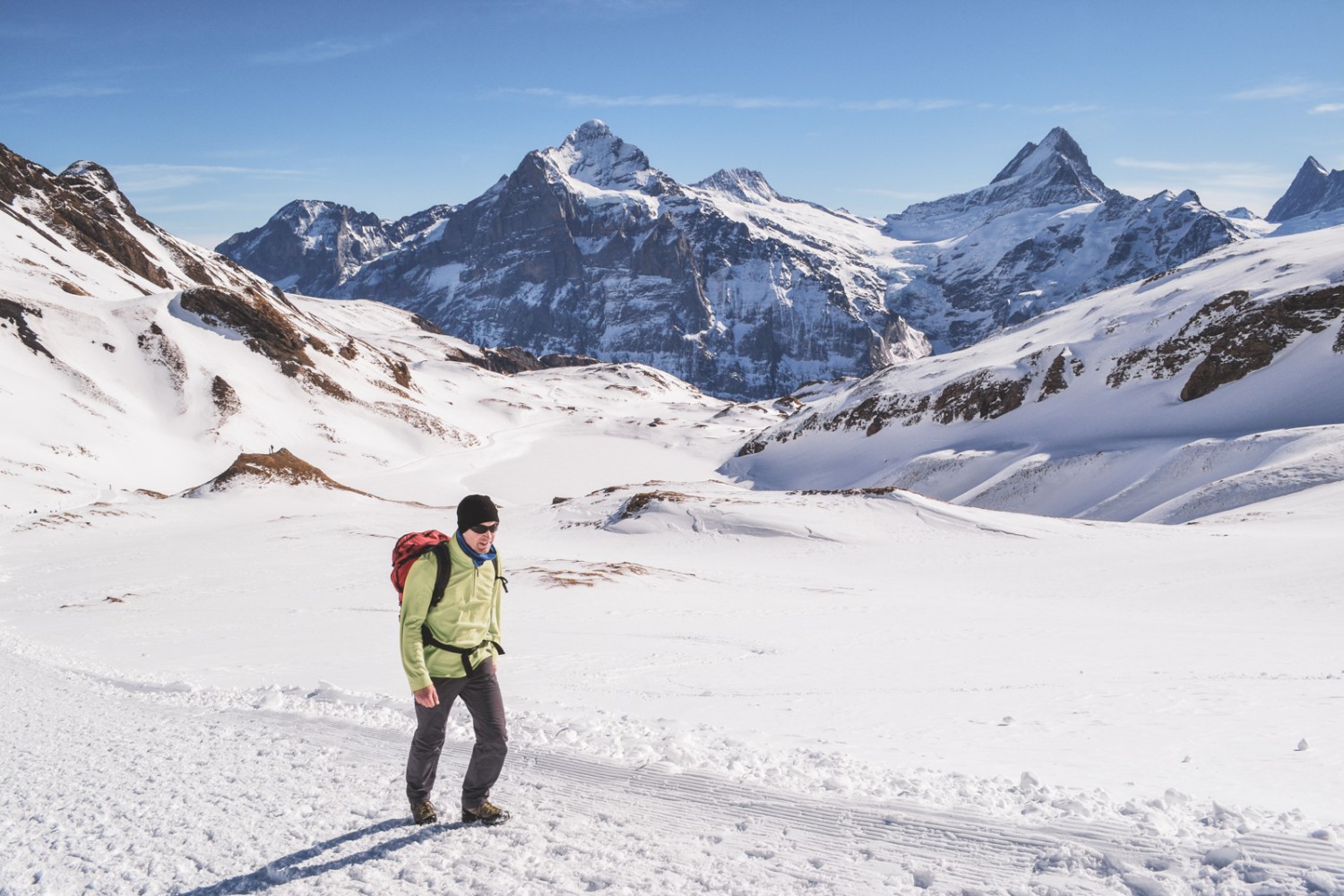 Au pied du Wetterhorn se trouve le lac Bachsee, aussi appelé Bachalpsee. Photo: Sabine Joss