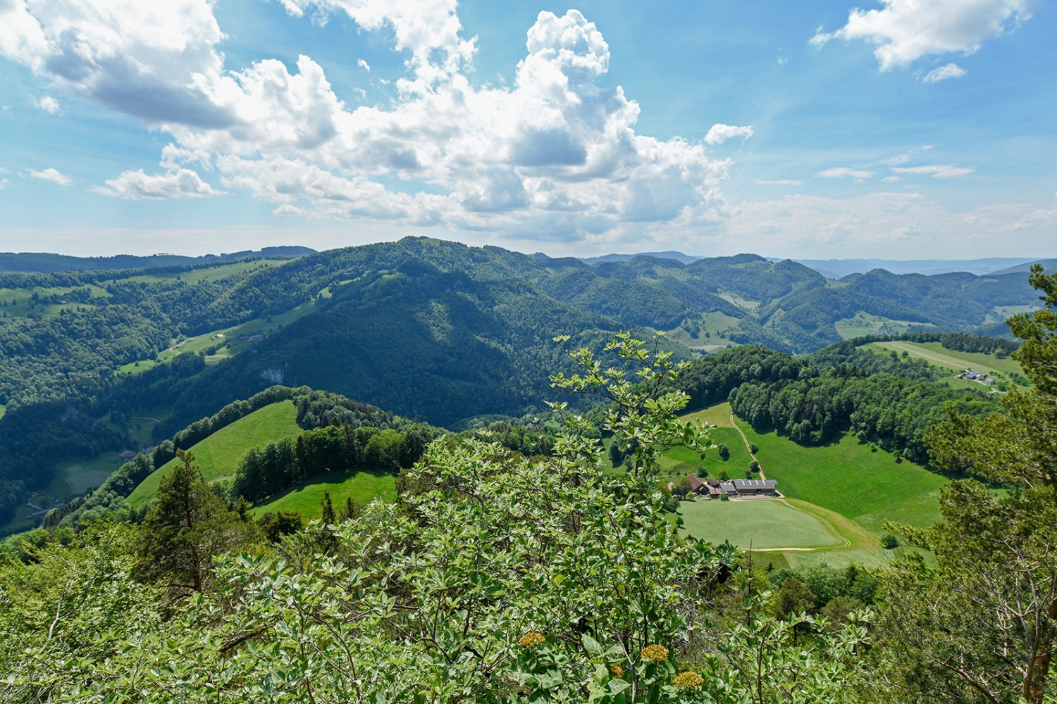 Vue sur le sud-ouest depuis le Hirnichopf.