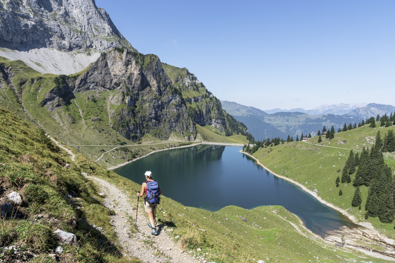Après la première montée, le lac Bannalpsee se montre dans toute sa splendeur. Photo: Franz Ulrich