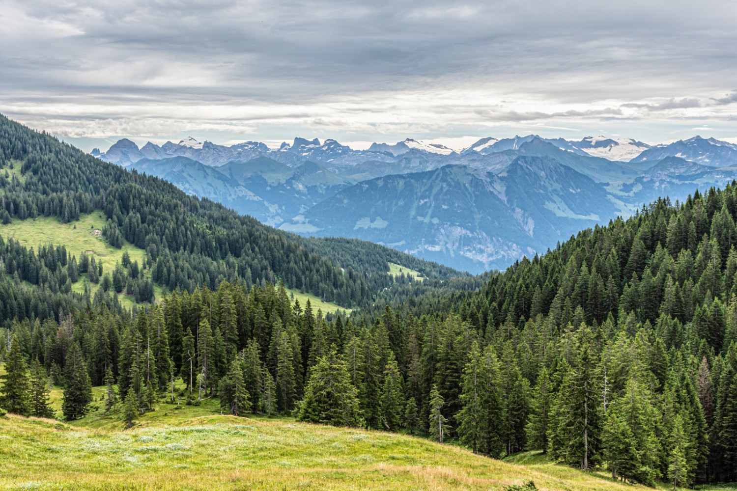 Le chemin panoramique d’Obwald passe lui aussi par le col Sattelpass. Photo: Franz Ulrich