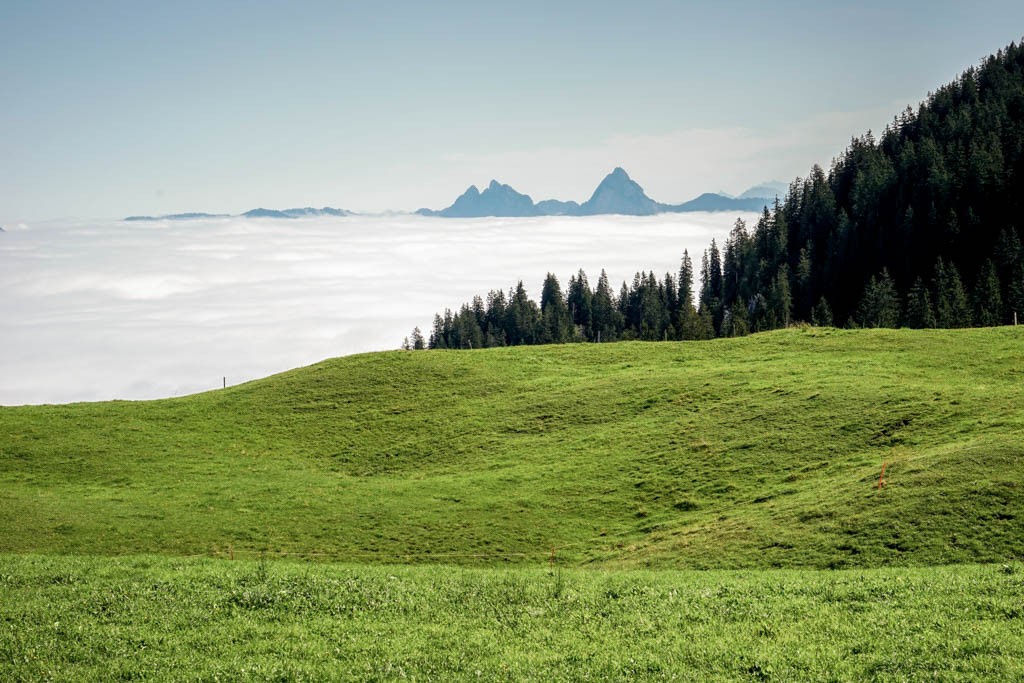 Vue panoramique sur Klewenalp et les deux Mythen. Photo: Fredy Joss