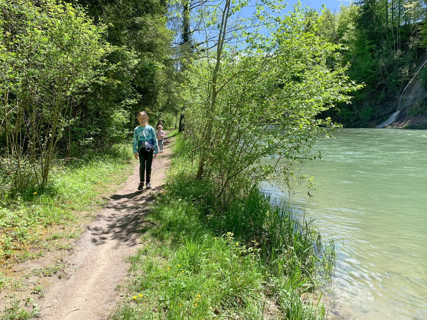 Poco prima dell’imbocco della Gérine, un tranquillo sentiero boschivo serpeggia lungo la riva della Sarina. Foto: Monika Leuenberger