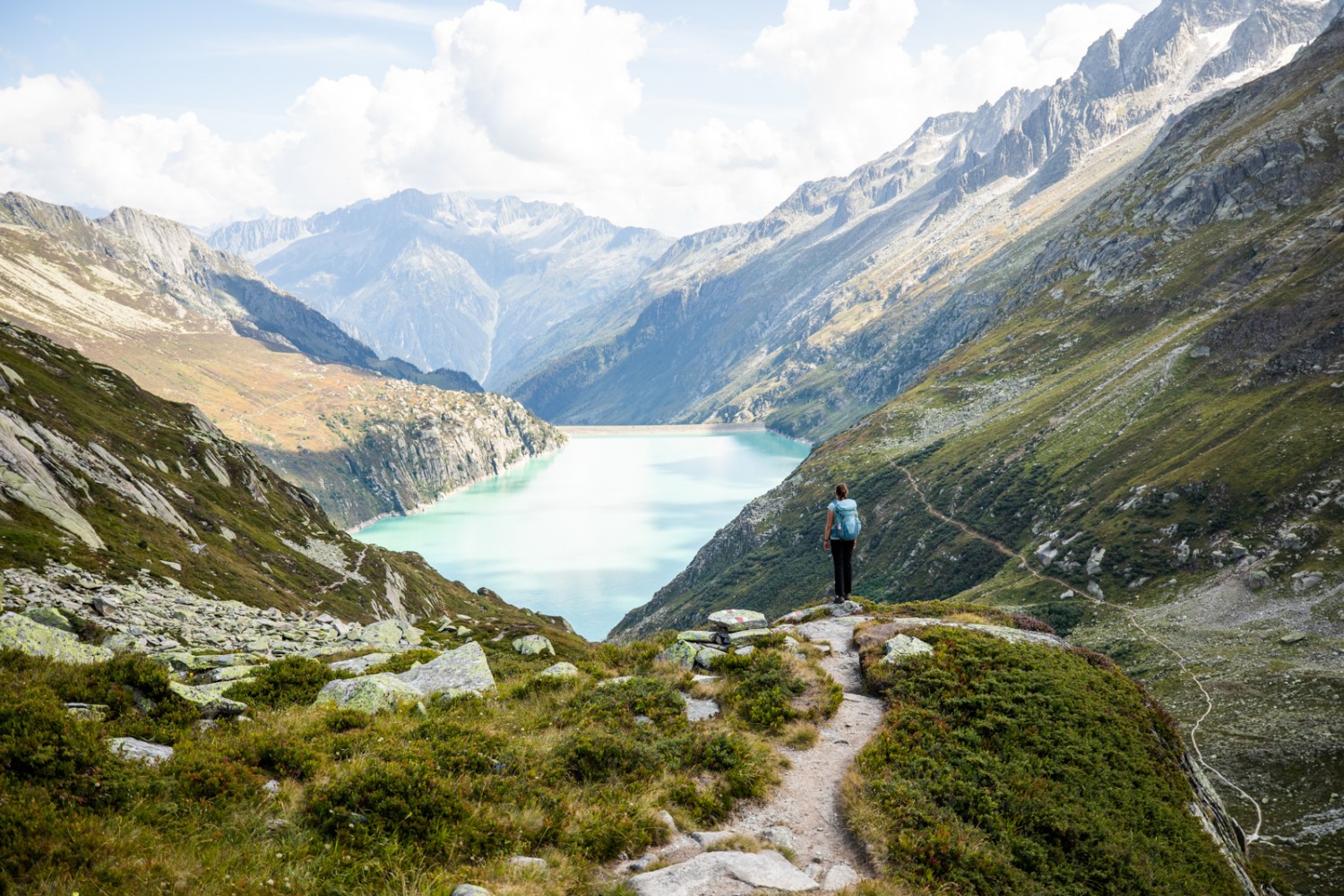 Juste avant la Dammahütte : la vue en arrière est également spectaculaire. Photo: Wanderblondies