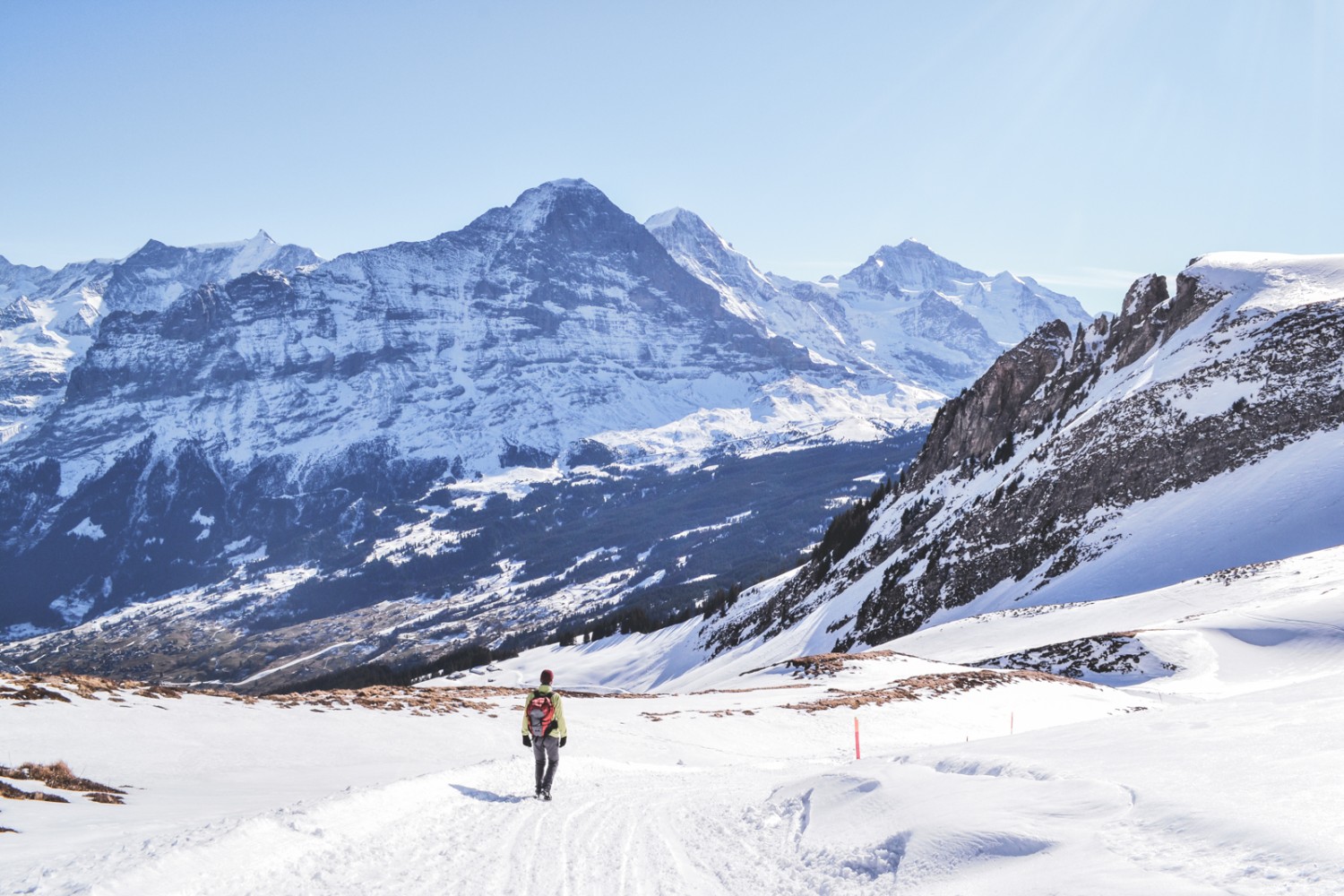Splendide vue sur le célèbre trio des Alpes bernoises: l’Eiger, le Mönch et la Jungfrau. Photo: Sabine Joss