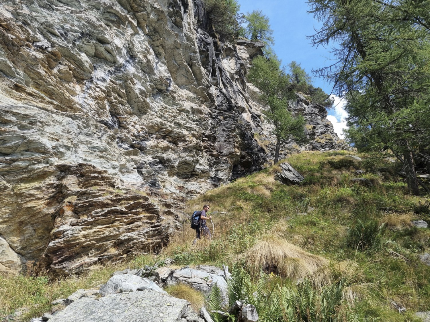 La montée abrupte vers le Lagh da Palü. Photo: Nathalie Stöckli