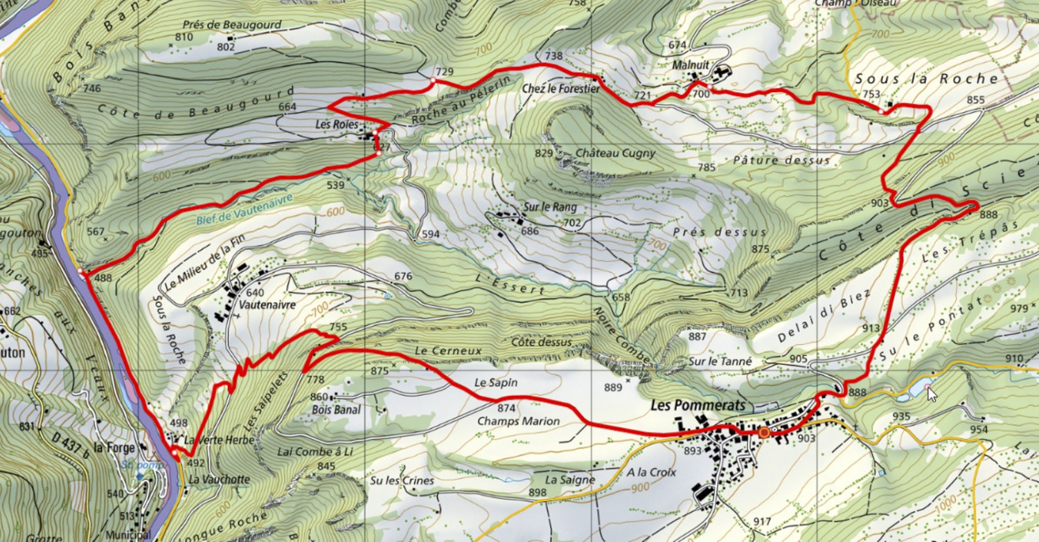 Un chemin balisé mène en haut, d’où l’on peut admirer un superbe panorama. Il ne faut pas oublier d’emporter avec soi une carte nationale!
Carte: swisstopo