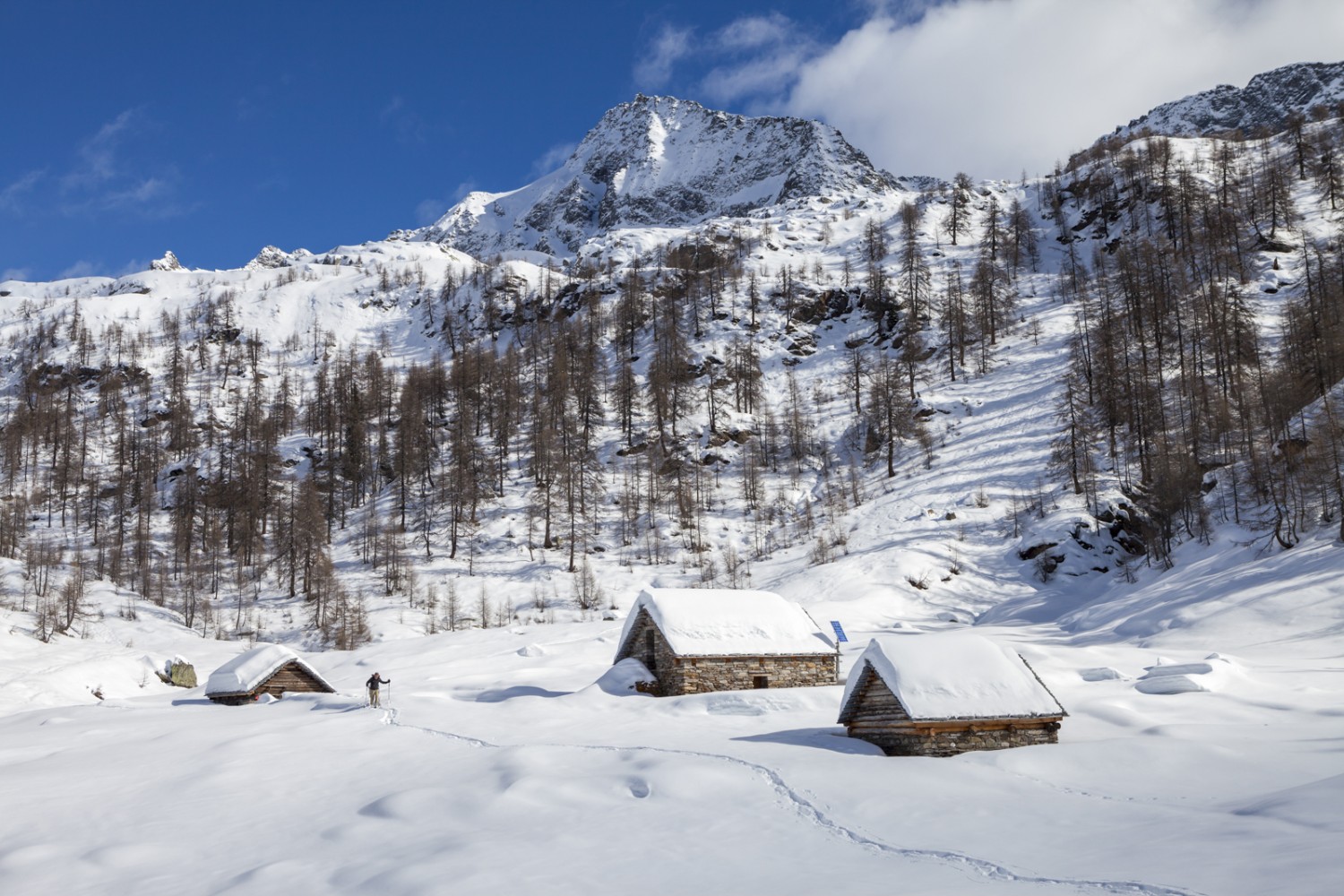 En hiver, les alpages du Val Lavizzara sont déserts. Photo: Iris Kürschner