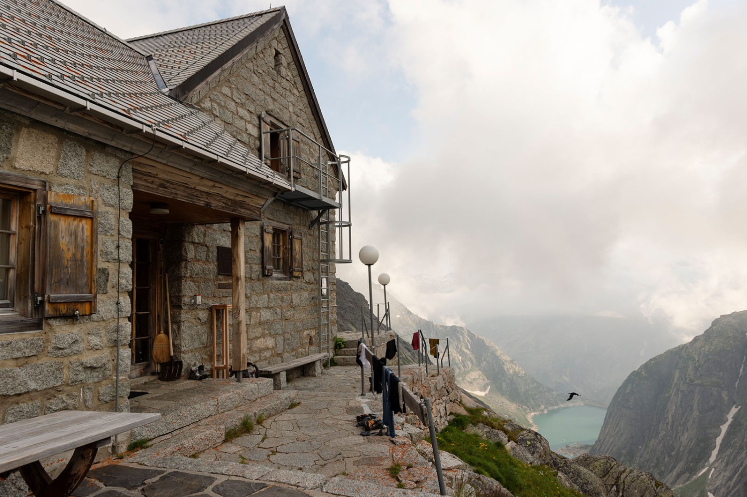 La cabane trône tout en haut. Photo: Raja Läubli