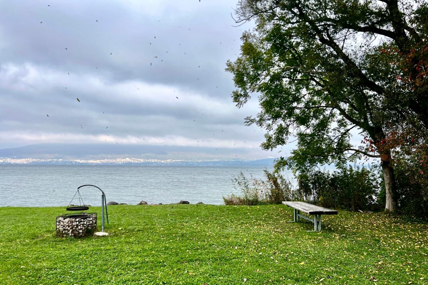 A l’approche de Cudrefin, plusieurs aires de pique-nique sont à disposition au bord du lac de Neuchâtel.