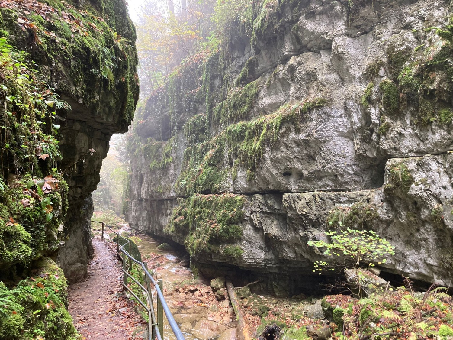 Stellenweise stehen die Felsen nahe zusammengerückt.