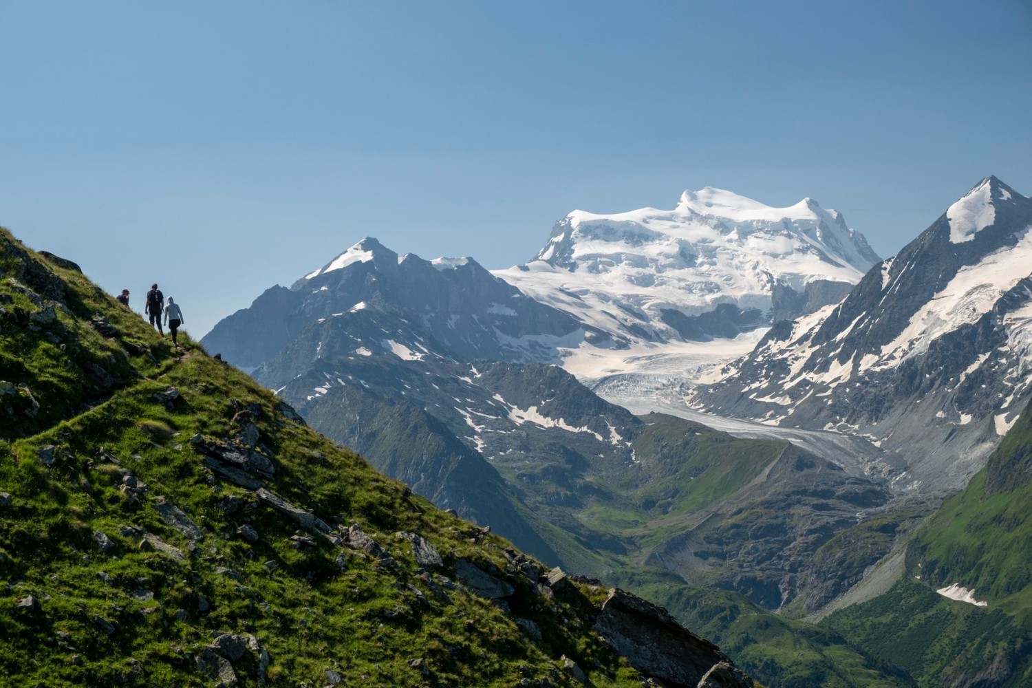 Grandios trifft es ziemlich genau. Der Blick auf den Grand Combin.